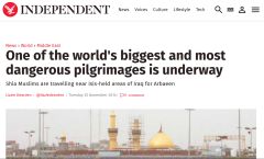 الاندبندت (independent): زيارة الاربعين أعظم وأخطر تجمع ديني في العالم