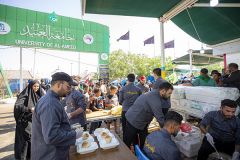 موكبُ أمّ البنين (عليها السلام) خدماتٌ متنوّعة للزائرين على مدار الساعة